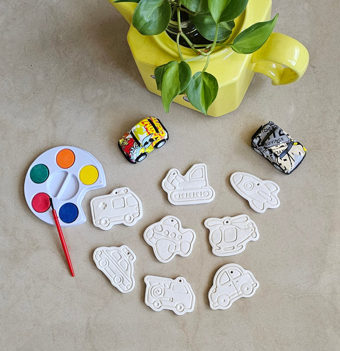 Transportation clay charms for kids