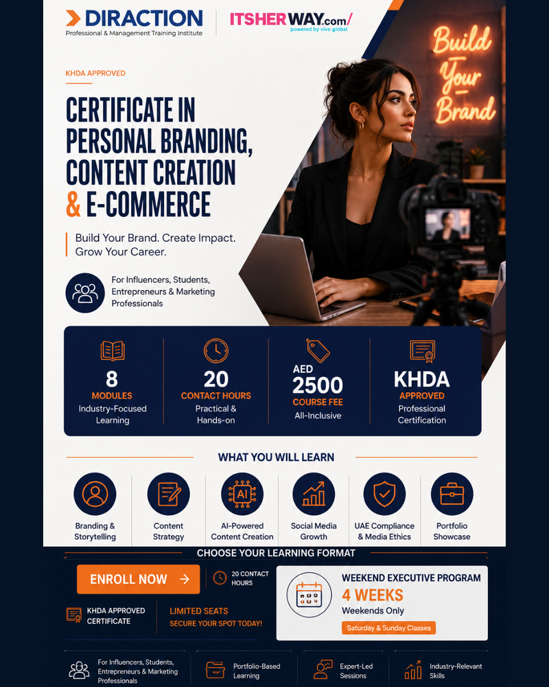 Flexible Weekend: Certificate in Personal Branding, Content Creation & E-Commerce | Starts 20 June