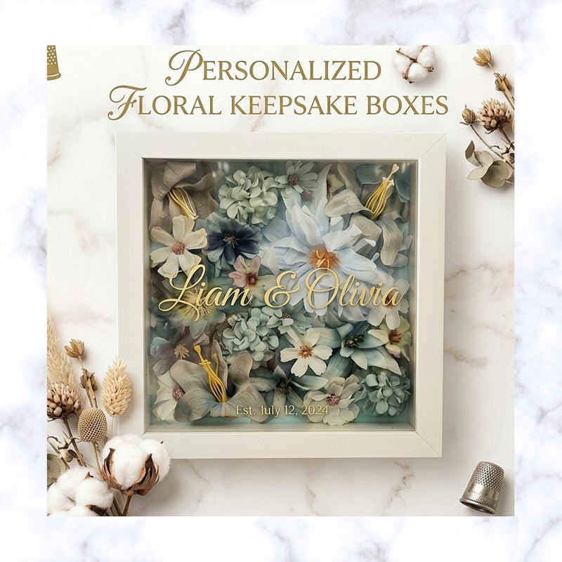 Personalized Floral Shadow Box Frame
