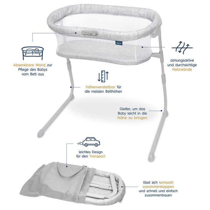 HALO BassiNest FLEX Sleeper heather weave