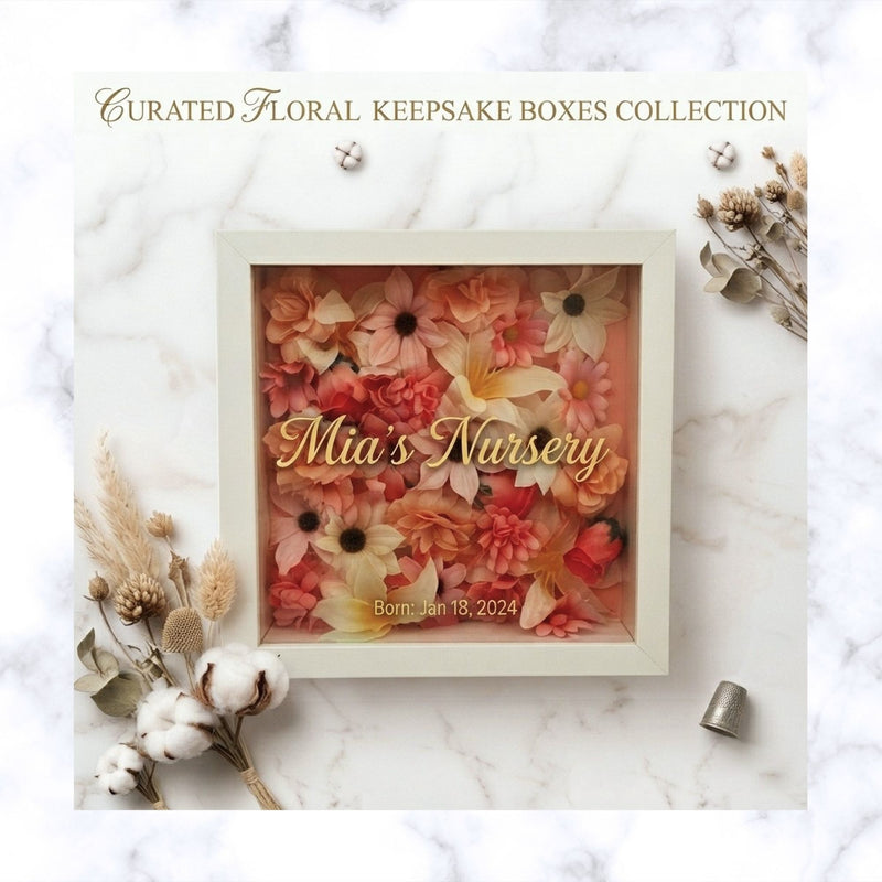 Personalized Floral Shadow Box Frame