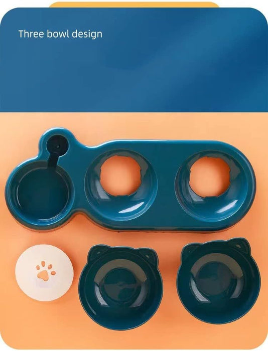 Whisker Wonderland: Innovative Triple Pet Bowl
