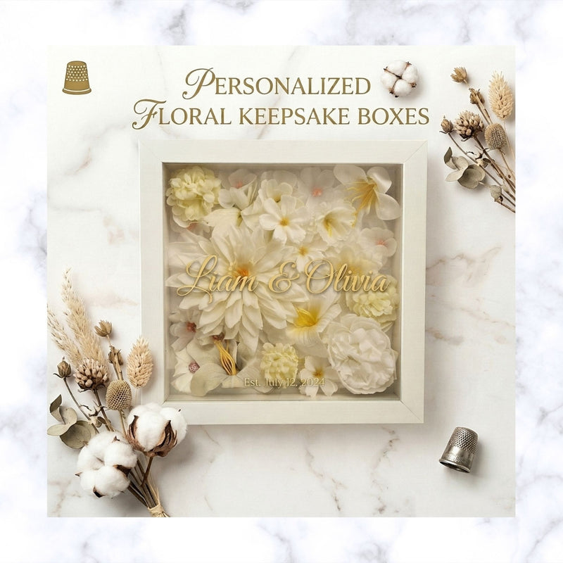 Personalized Floral Shadow Box Frame