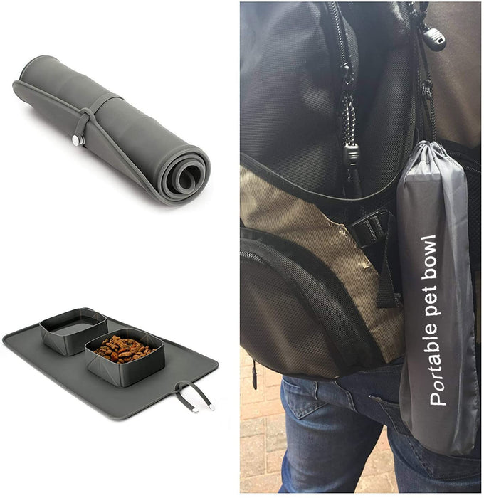 On-the-Go Paws: Portable Foldable Pet Bowl with a Carry bag