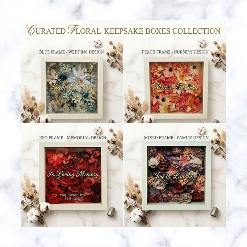 Personalized Floral Shadow Box Frame