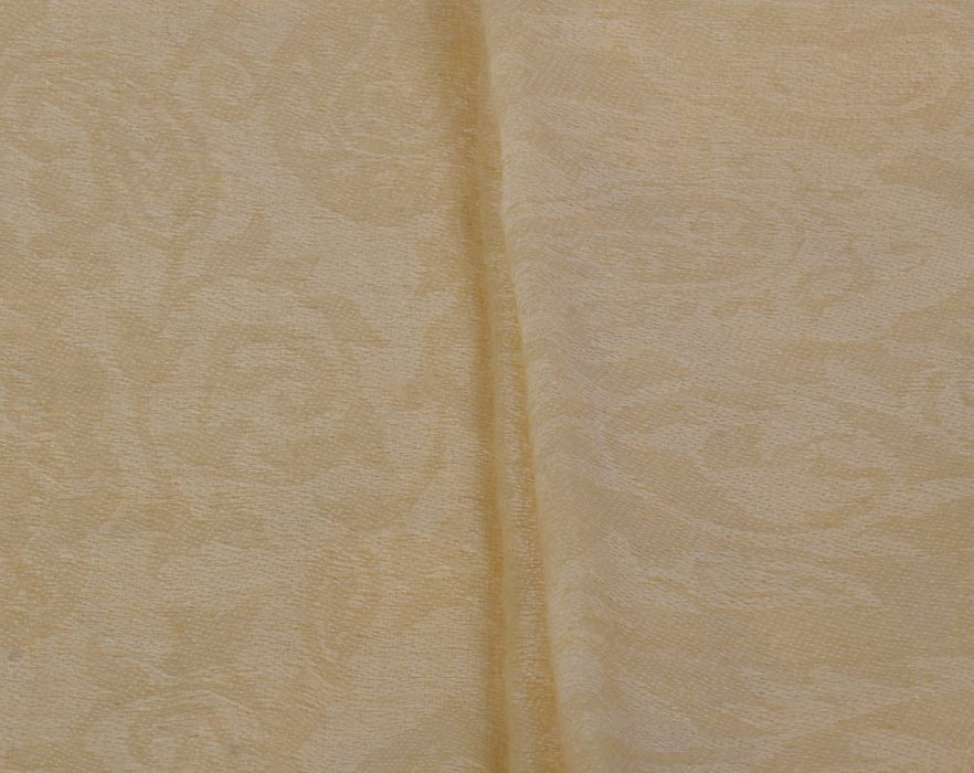 Almond White-Floral Pure Pashmina Stole - Unisex