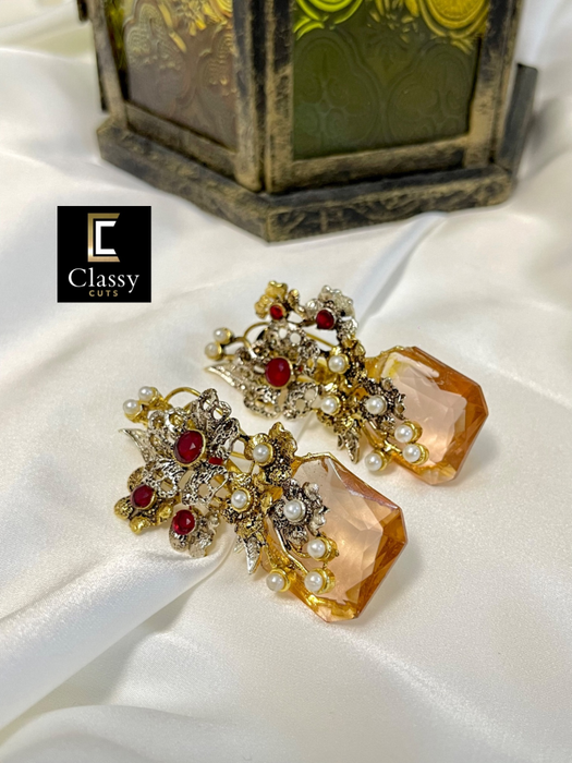 Amber Studs