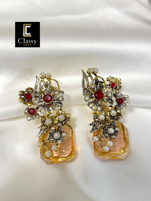 Amber Studs