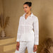 White Linen Button-Up Shirt
