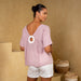 Linen Top With Circle Accent