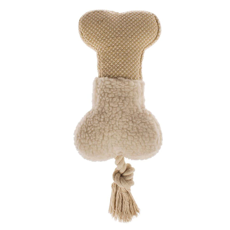 Chic Canine Comfort: 3-Piece Elegant Khaki Piggy Plush Dog Toy Set