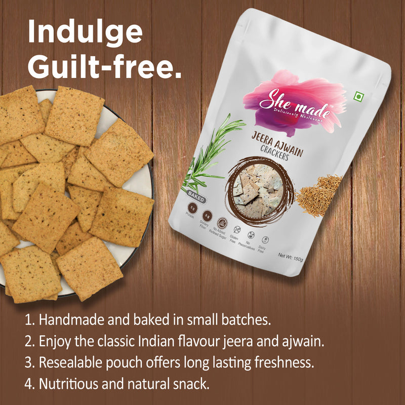 She Made Jeera ajwain Crackers 150g