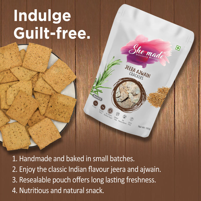 She Made Jeera ajwain Crackers 150g