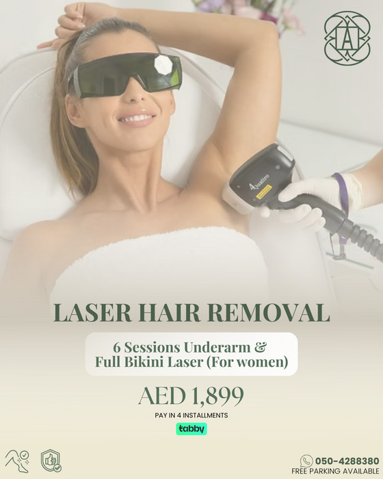 Laser Hair Removal Package (6 Sessions) for Underarm & Full Bikini