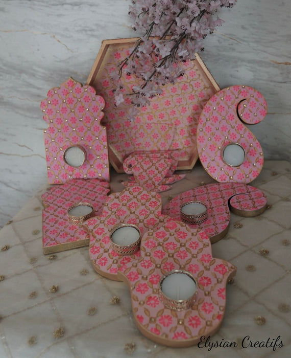 Handpainted Decoupage Gifting Set – Tray & Coasters