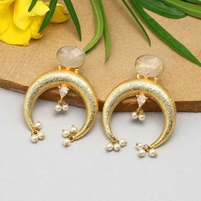 Off White Color Amrapali Earrings (AMPE383OWHT) - Off White