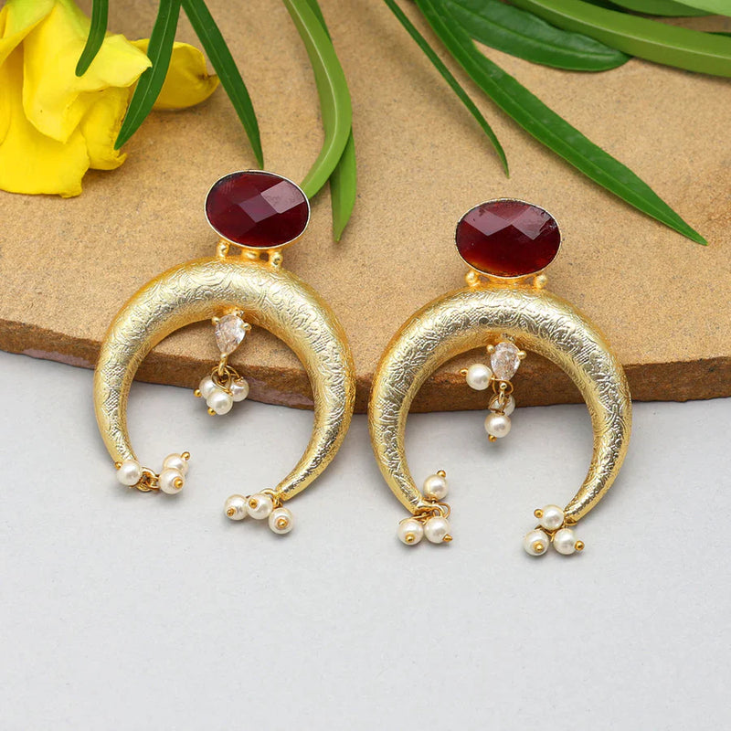 Maroon Color Amrapali Earrings (AMPE383MRN) - Maroon