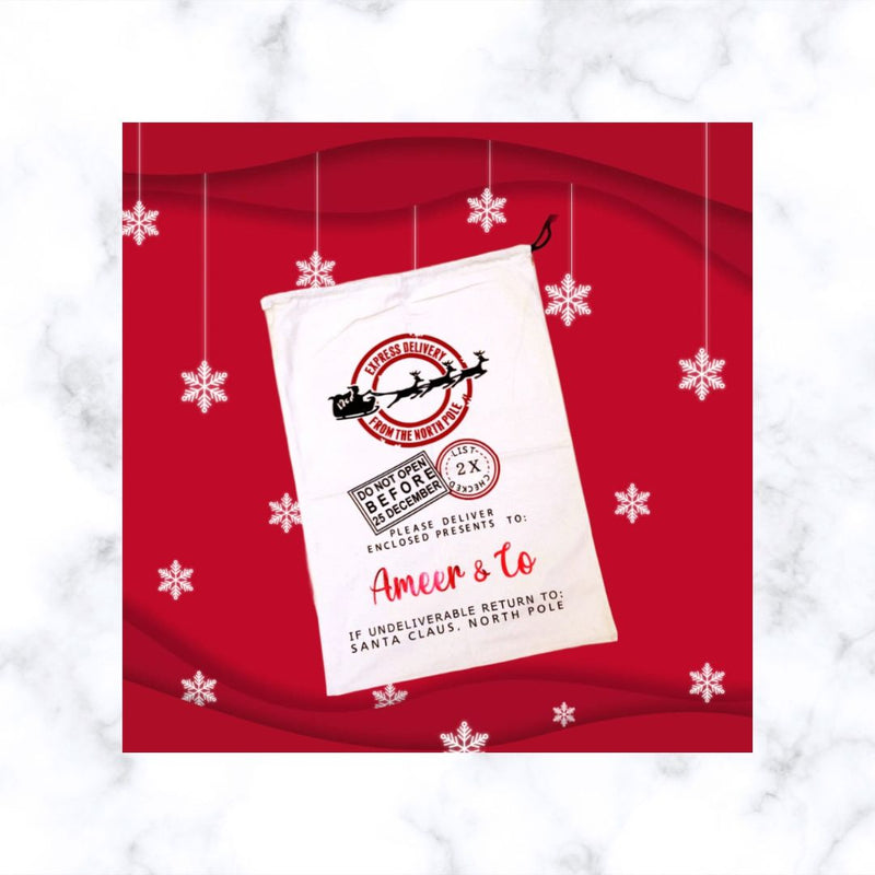 Personalised Large Christmas Gift Sack | Santa Gift Sack