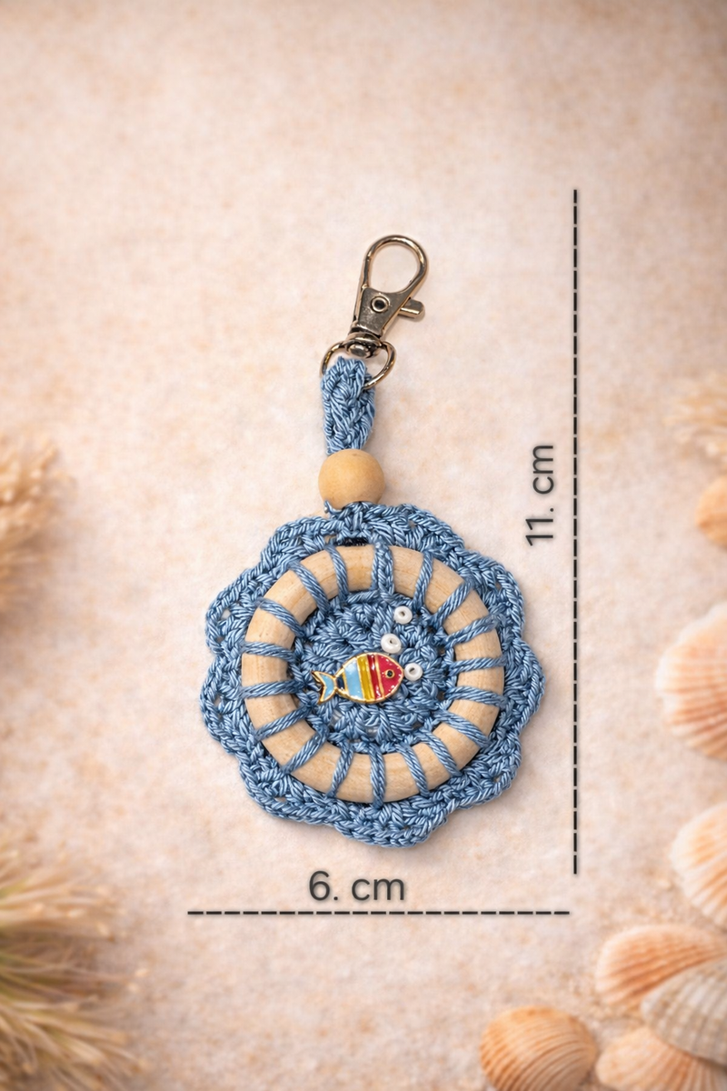 Ocean Breeze Handcrafted Crochet Bag Charm & Keyring