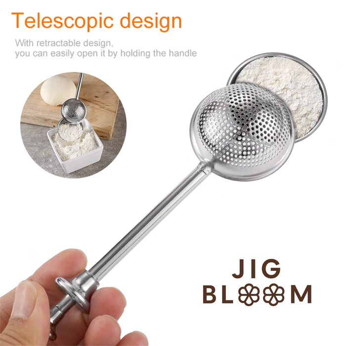 JIG BLOOM Floral Baking Set – 2 Piece (Round Sling + Flour Duster) 