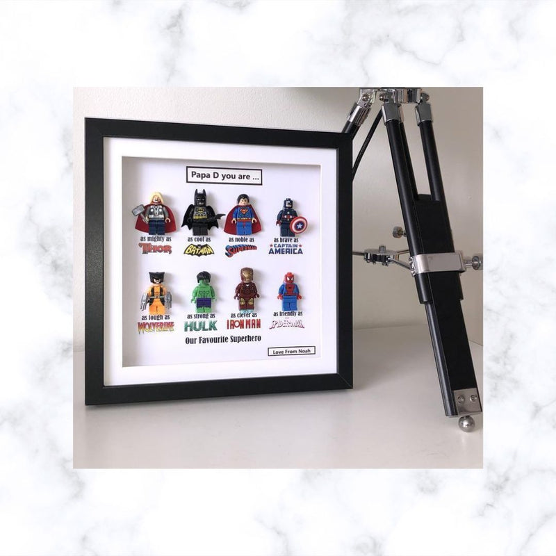 Lego Inspired Superhero frame | Father's day Gift | Gift for Him | Gift for Groom | Gift for Grandpa | Gift for Grand Father | Gift for Team Leader | Gift for Teacher | Graduation Gift | Promotion Gift