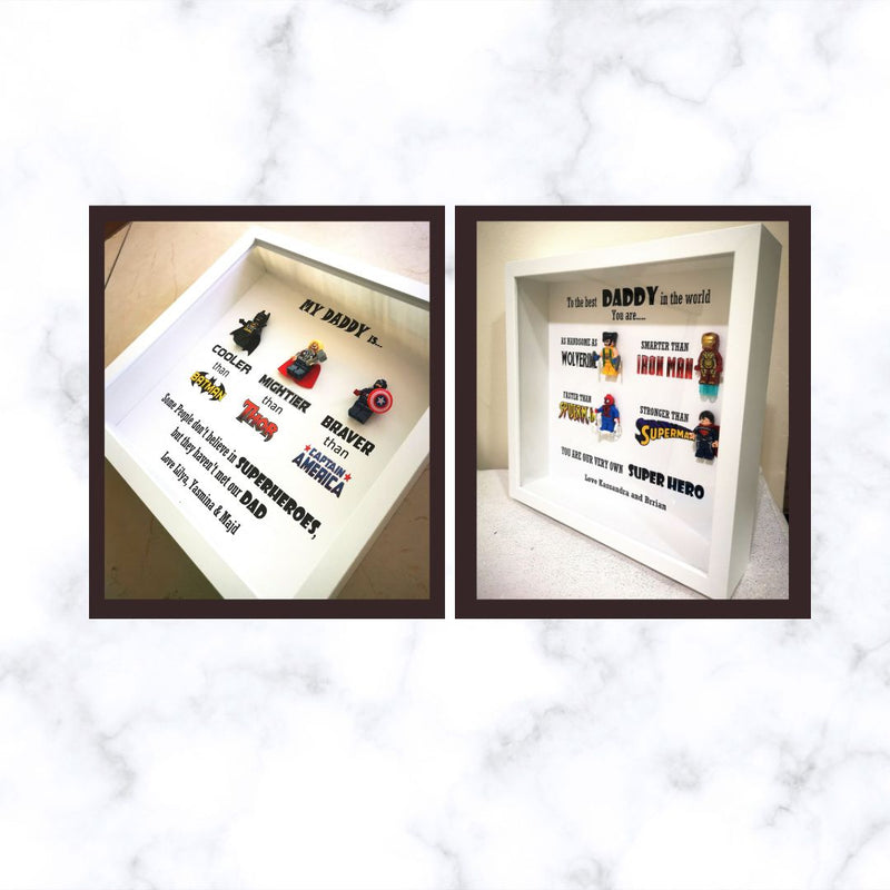 Lego Inspired Superhero frame | Father's day Gift | Gift for Him | Gift for Groom | Gift for Grandpa | Gift for Grand Father | Gift for Team Leader | Gift for Teacher | Graduation Gift | Promotion Gift