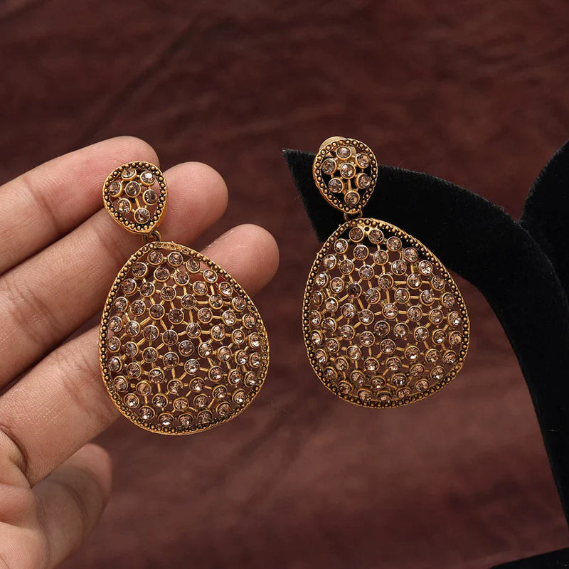 Gold Color Matte Gold Earrings (MGE211GLD) - Gold