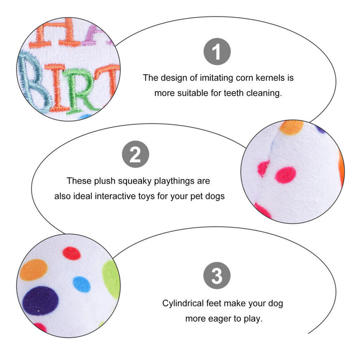 Paw-ty Time Delight: Squeaky Plush Birthday Toys for Dogs