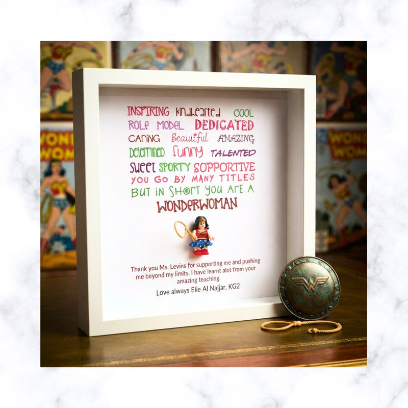 The "Real-Life Heroine" Shadow Box | Custom Superhero Gift for Her