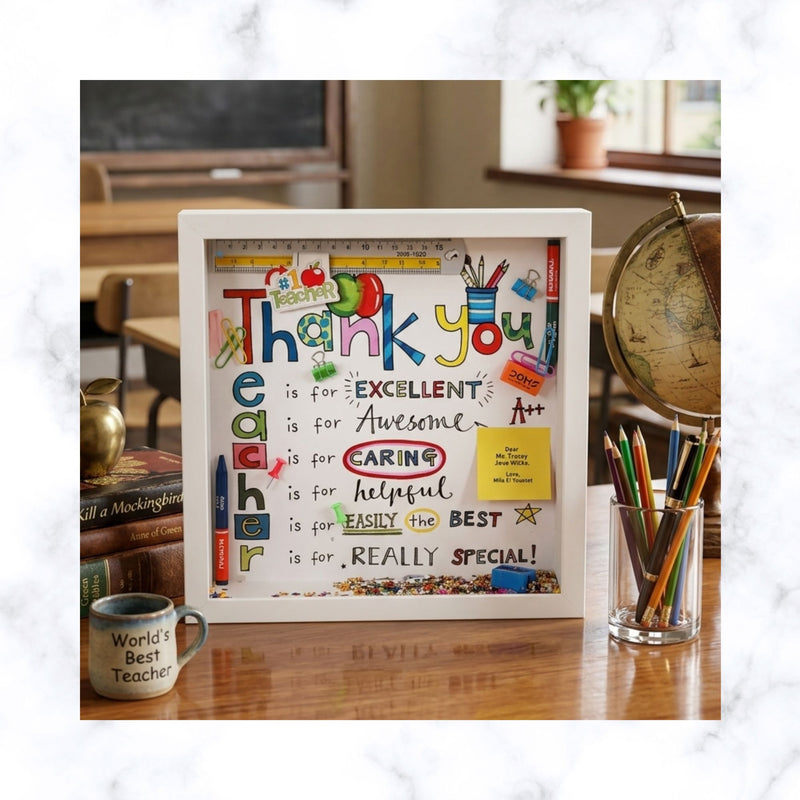 Personalised Teacher Appreciation Shadow Box