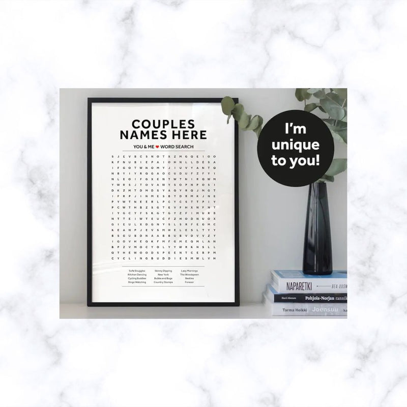 Personalized Puzzle Frame | Customized Word Search Frame Gift