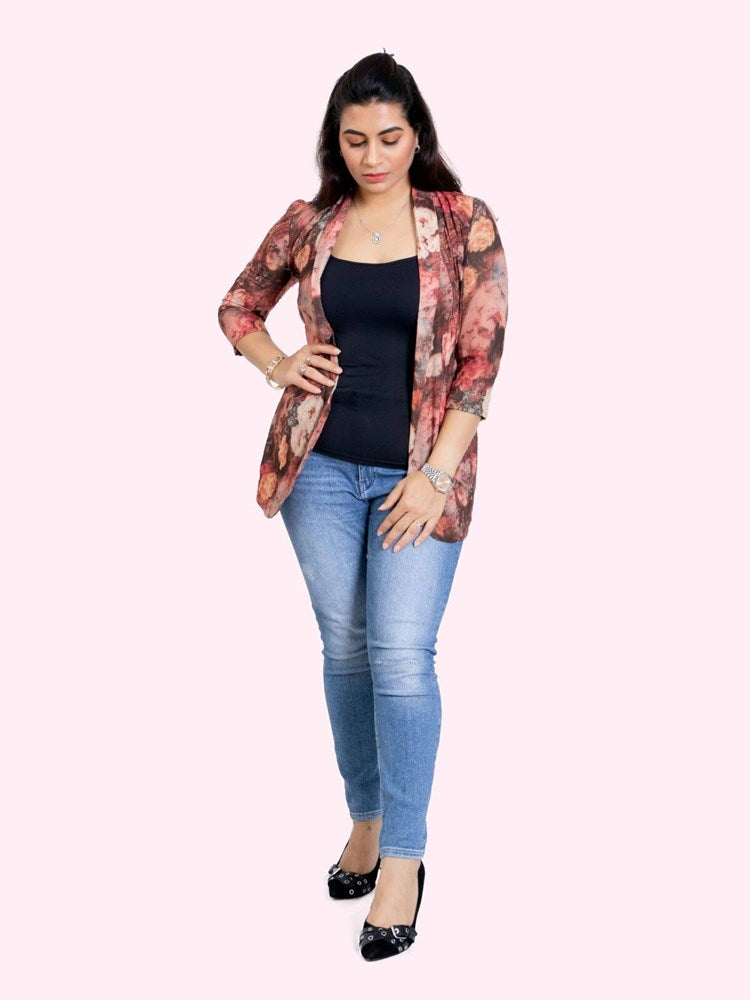 vintage floral printed  blazer