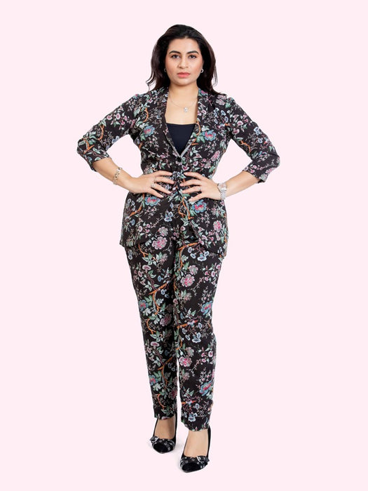 blazer pants in print