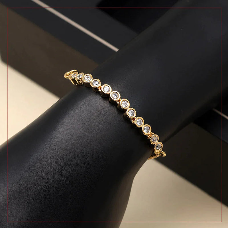 White Color American Diamond Bracelet (ADB199WHT) - White