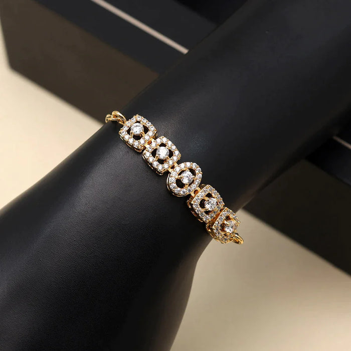 White Color American Diamond Bracelet (ADB200WHT) - White