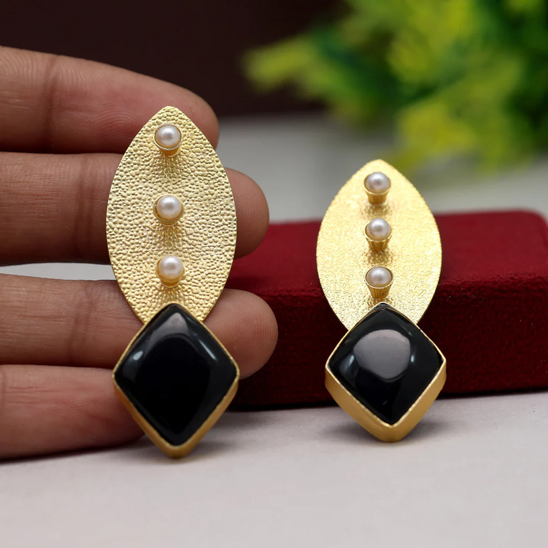 Black Color Amrapali Earrings (AMPE388BLK) - Black