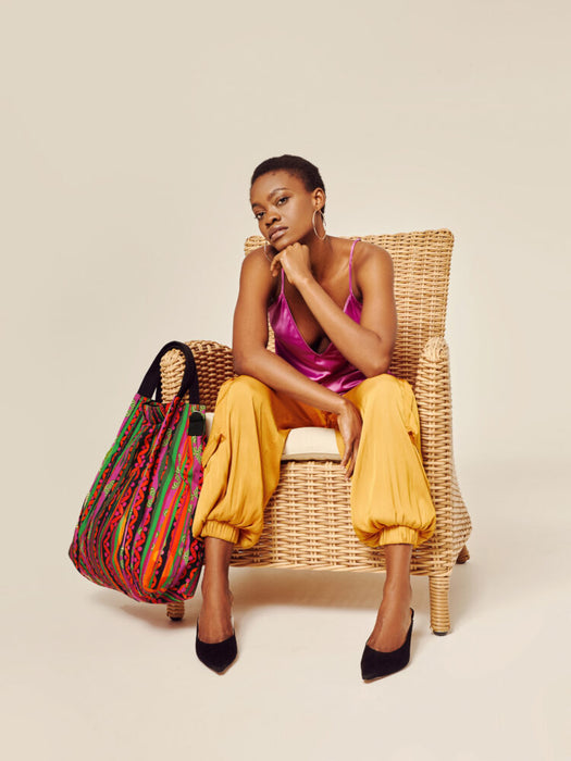 COTTON CANVAS TOTE BAG LL "FUN BAMBOOS"