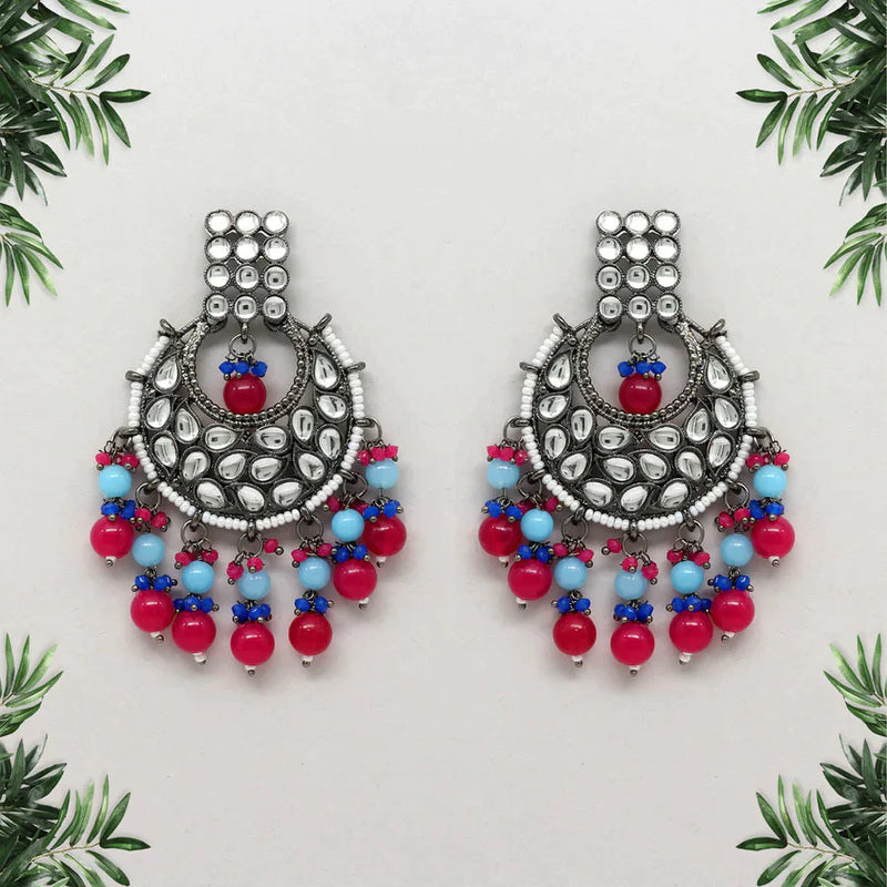 Rani Color Kundan Earrings (KDE425RNI) - Rani